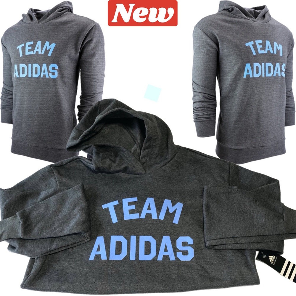 🛑CLEARANCE‼️ 🆕 Adidas Team Performance Snug fit blue Logo Pullover Hoodie